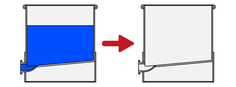 ロスなくスムーズに排出できるステンレス容器