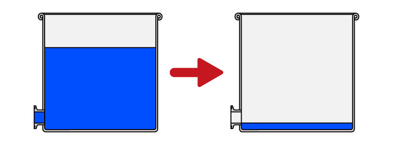 液体が残ってしまうステンレス容器
