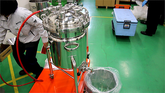 実験に使用したステンレス圧力容器