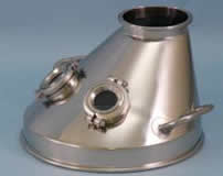 特注製品の紹介:覗き窓付き偏心シュート