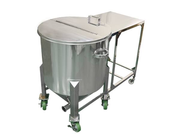 【特注事例】化学メーカー様 納入事例を公開しました:作業台付ホッパー型容器