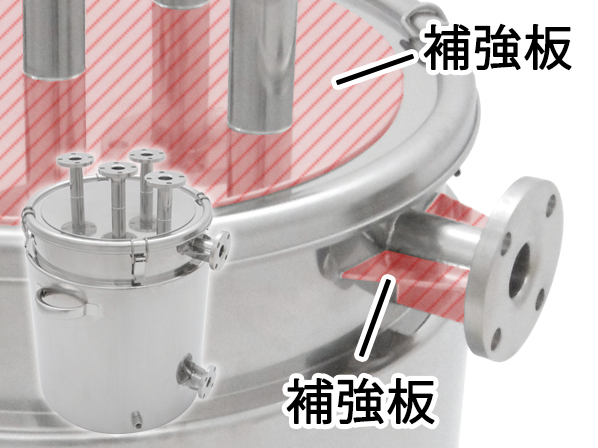 容器の強度を上げる「補強板」加工