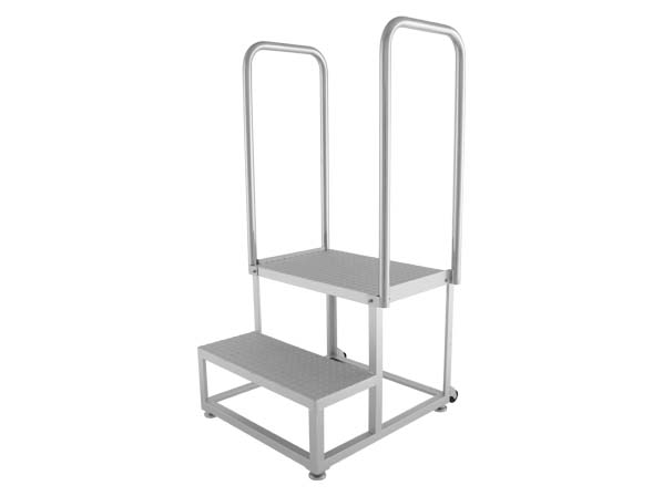 【新製品】安全な作業をサポート|ステンレス踏み台2段 両手すり付き